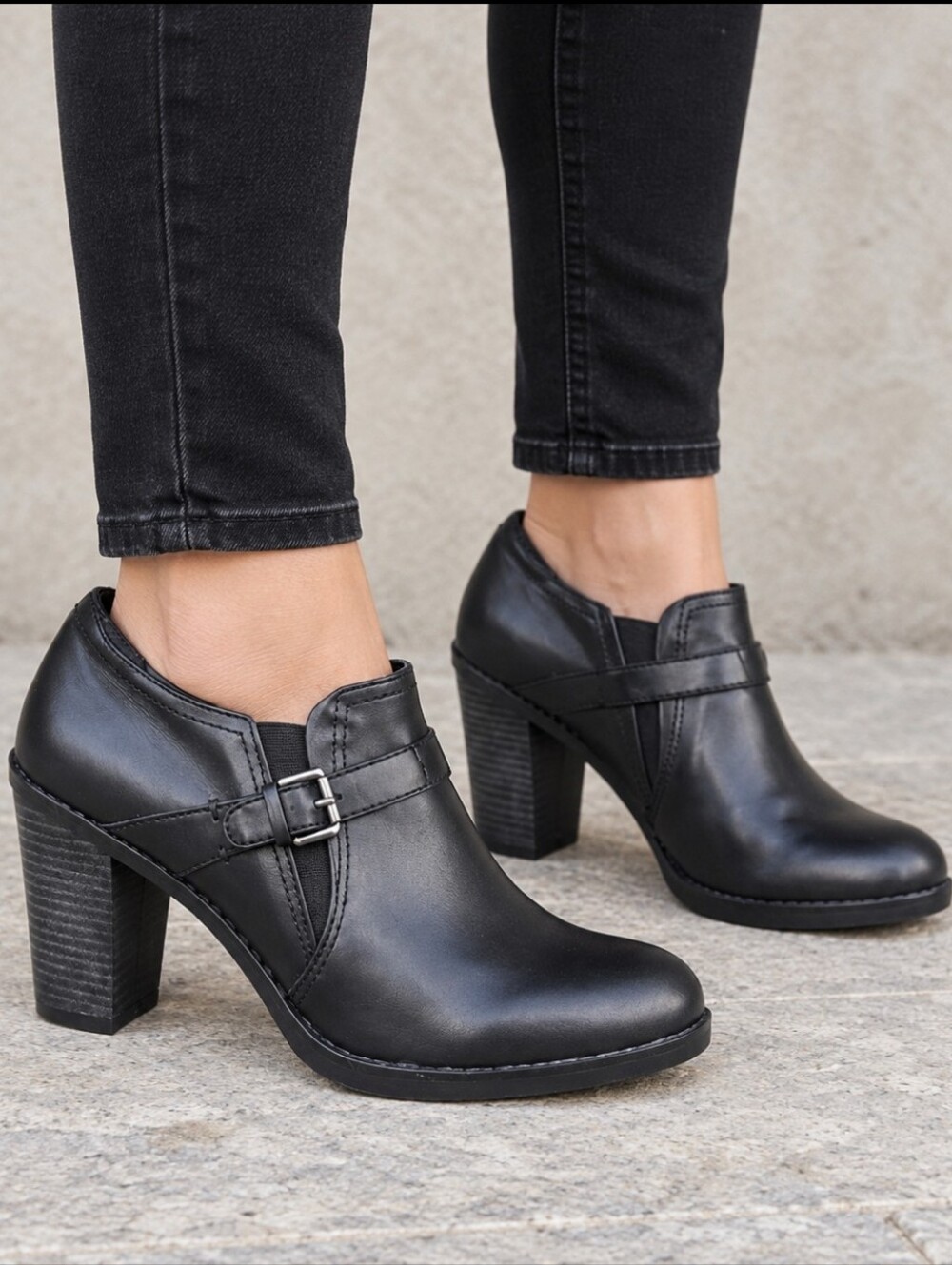 White Mountain NEW Ticket Y2K Dark Academia Block Heel Shootie 8.5M